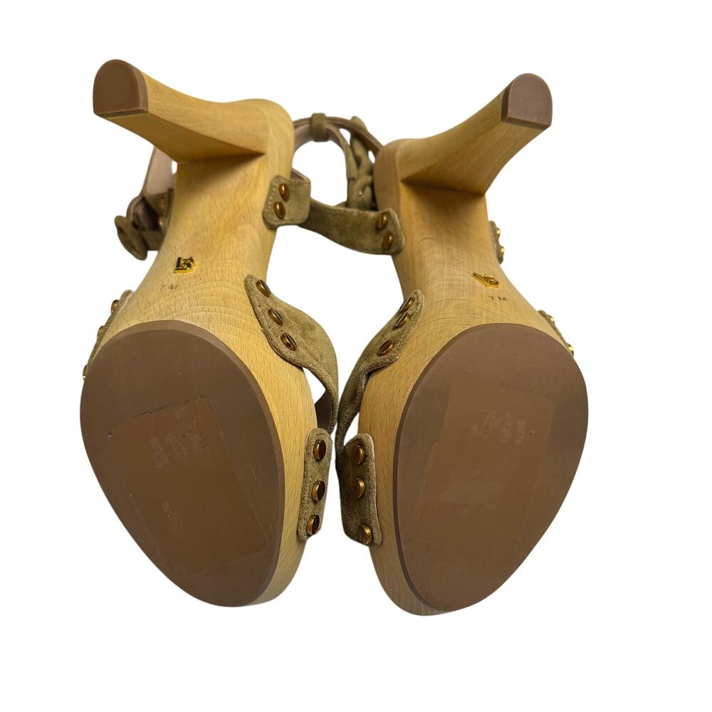 VERONICA BEARD Lamont Platform Ankle Stud Trim Strap Suede Sandal - Picture 7 of 7